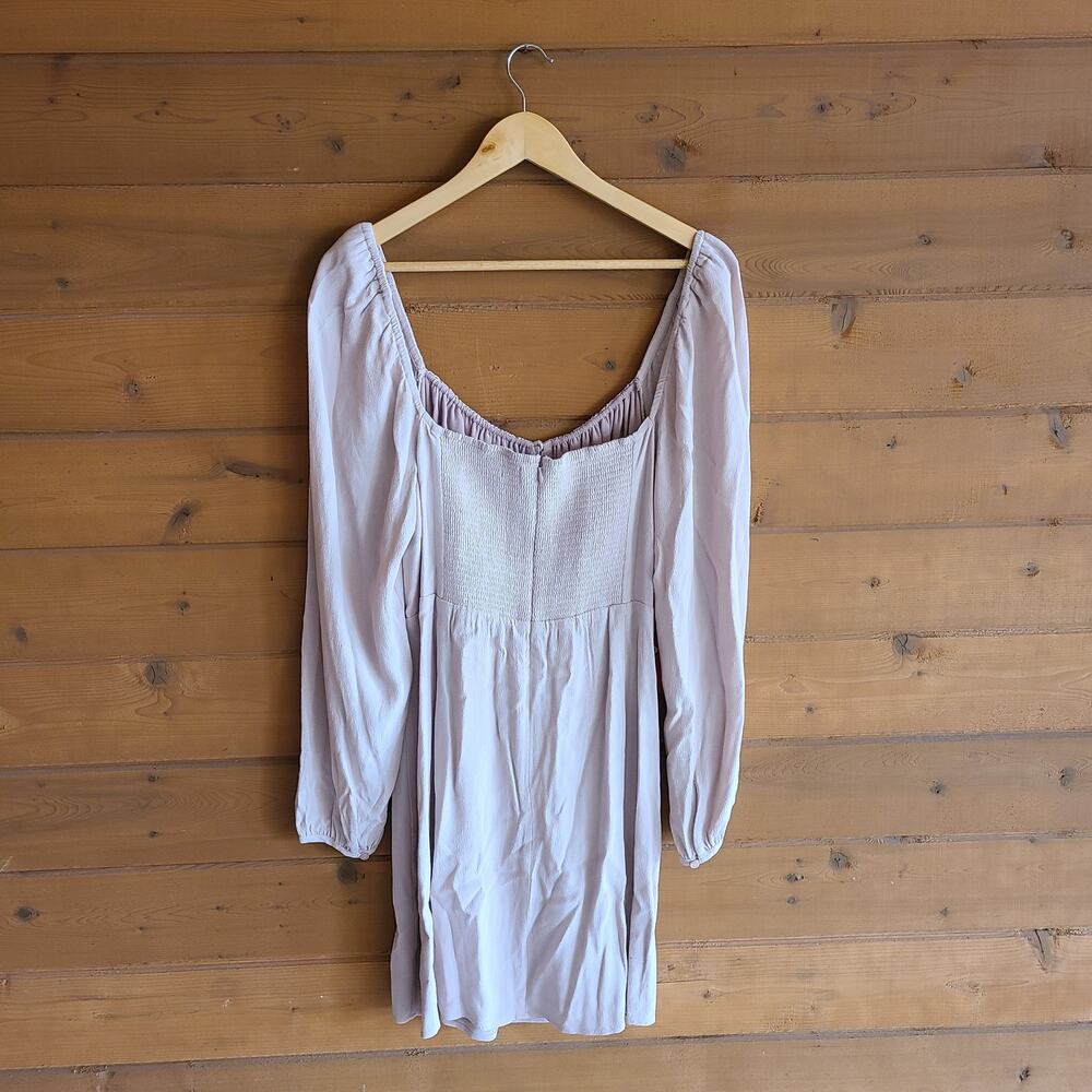 Aritzia Dress Milkmaid Mini Delilah Long Sleeve NWT XL Pink Valentine Preppy - Picture 4 of 8